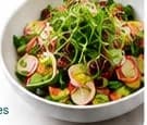 Salad with radish slices and microgreens