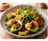 Salad topped with microgreens