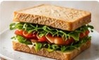 Sandwich layered with microgreens