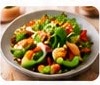 Salad topped with microgreens